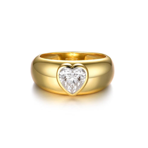 Heart 1.20ct Moissanite Diamond Ring - Glamour Elegance with 18K Gold Vermeil